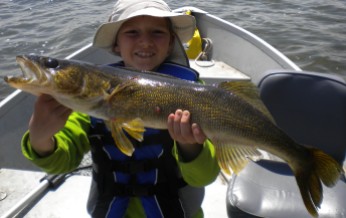 Carter was big enough to tackle this 28" walleye